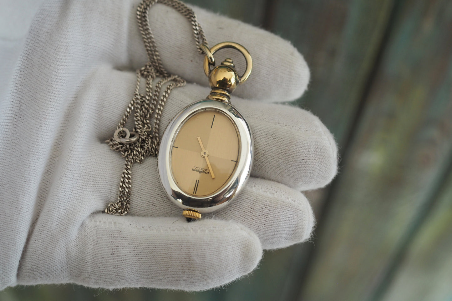 PALLAS Adora - Vintage German solid silver Ladies pendant Watch , NOS, unworn, vintage mechanical wind up necklace watch