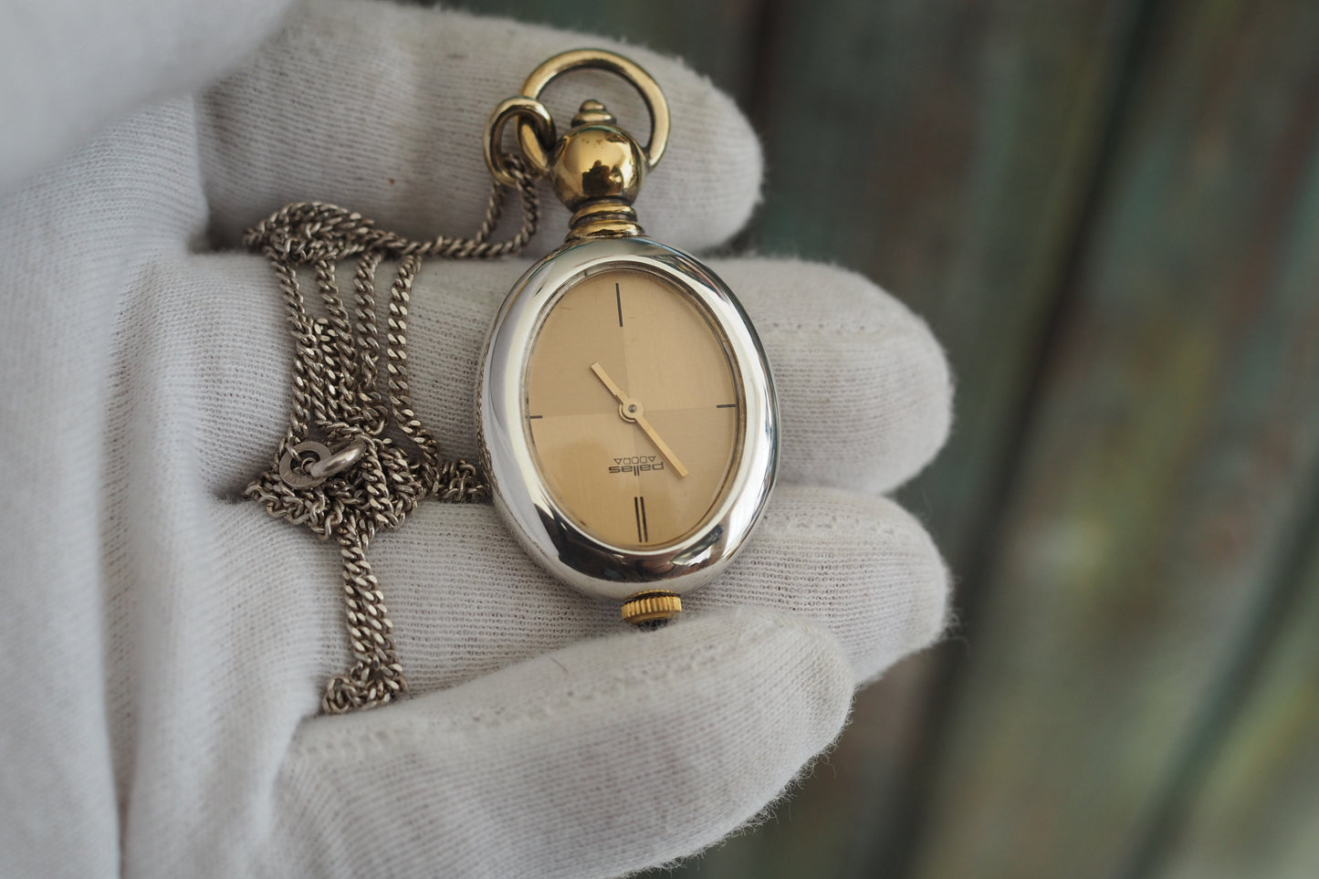 PALLAS Adora - Vintage German solid silver Ladies pendant Watch , NOS, unworn, vintage mechanical wind up necklace watch