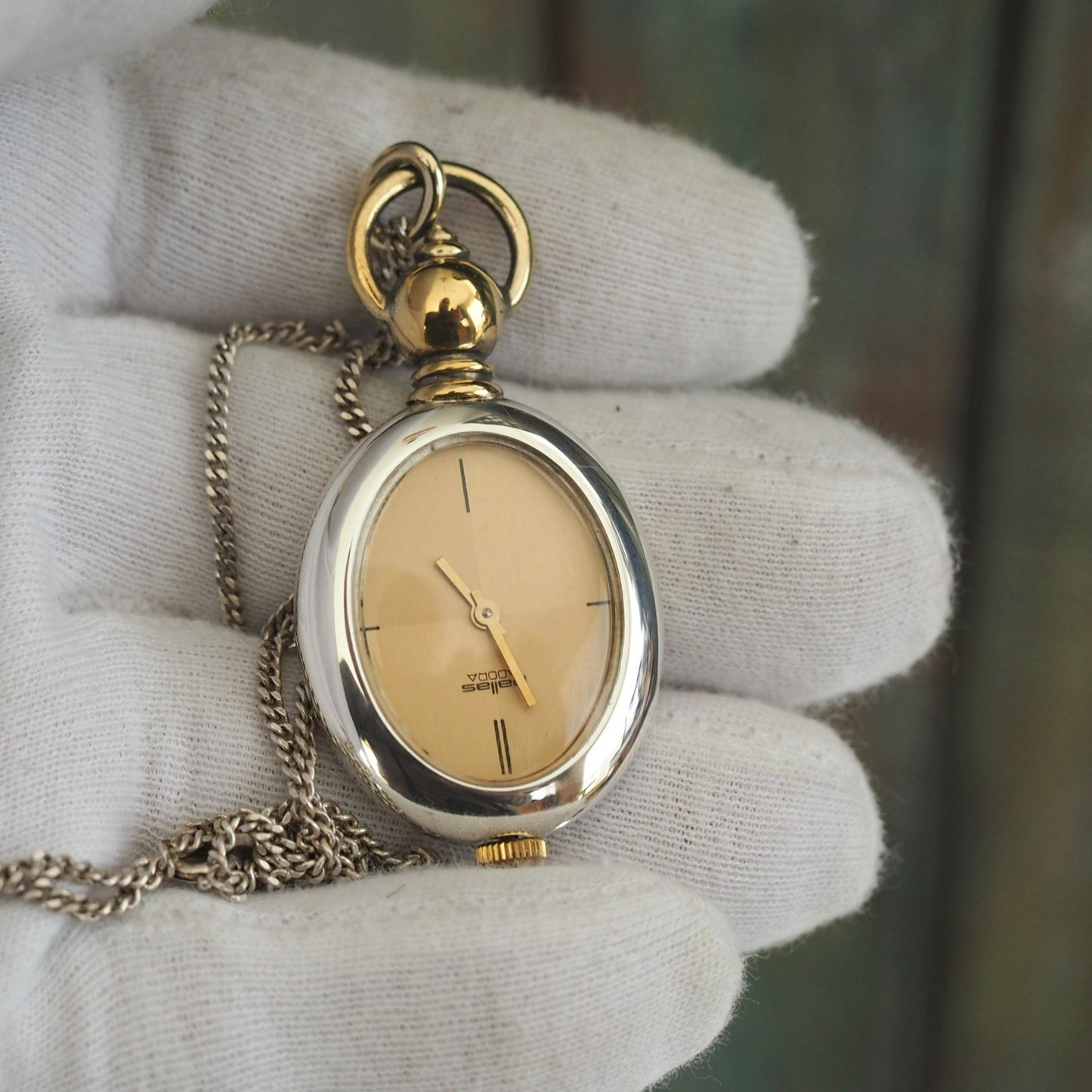 PALLAS Adora - Vintage German solid silver Ladies pendant Watch , NOS, unworn, vintage mechanical wind up necklace watch