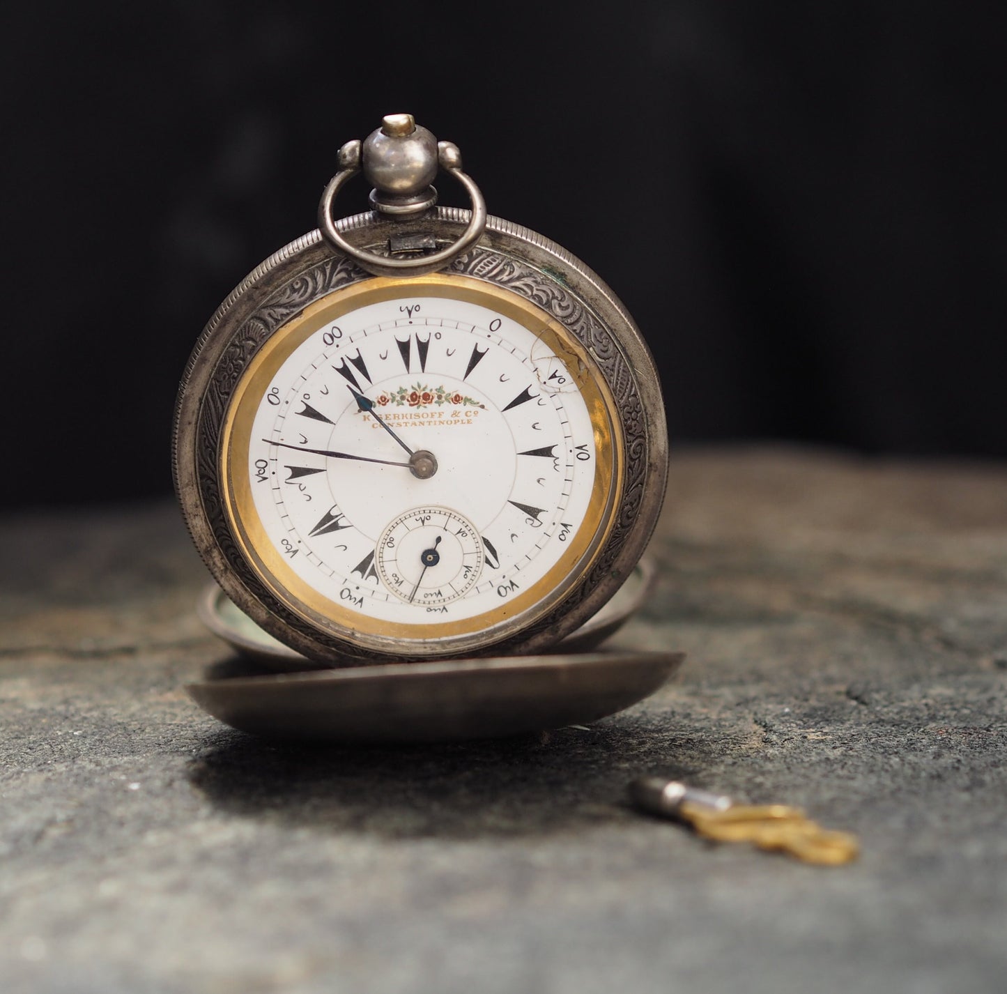 Rare Victorian Ottoman 0.800 silver pocket watch K.Serkisoff & Co  Constantinople (Billodes/Zenith movement)  - 1860-70's