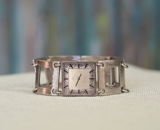 1970's German 0.835 silver bracelet  women's  Watch Heika , Vintage German mechanical wind up watch, German women's watch