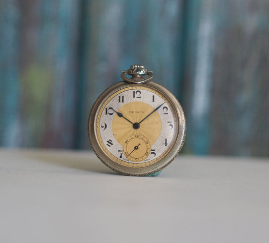 Art Deco   Swiss  watch MEDANA 1920-30's, vintage mechanical wind up pocket watch MEDANA