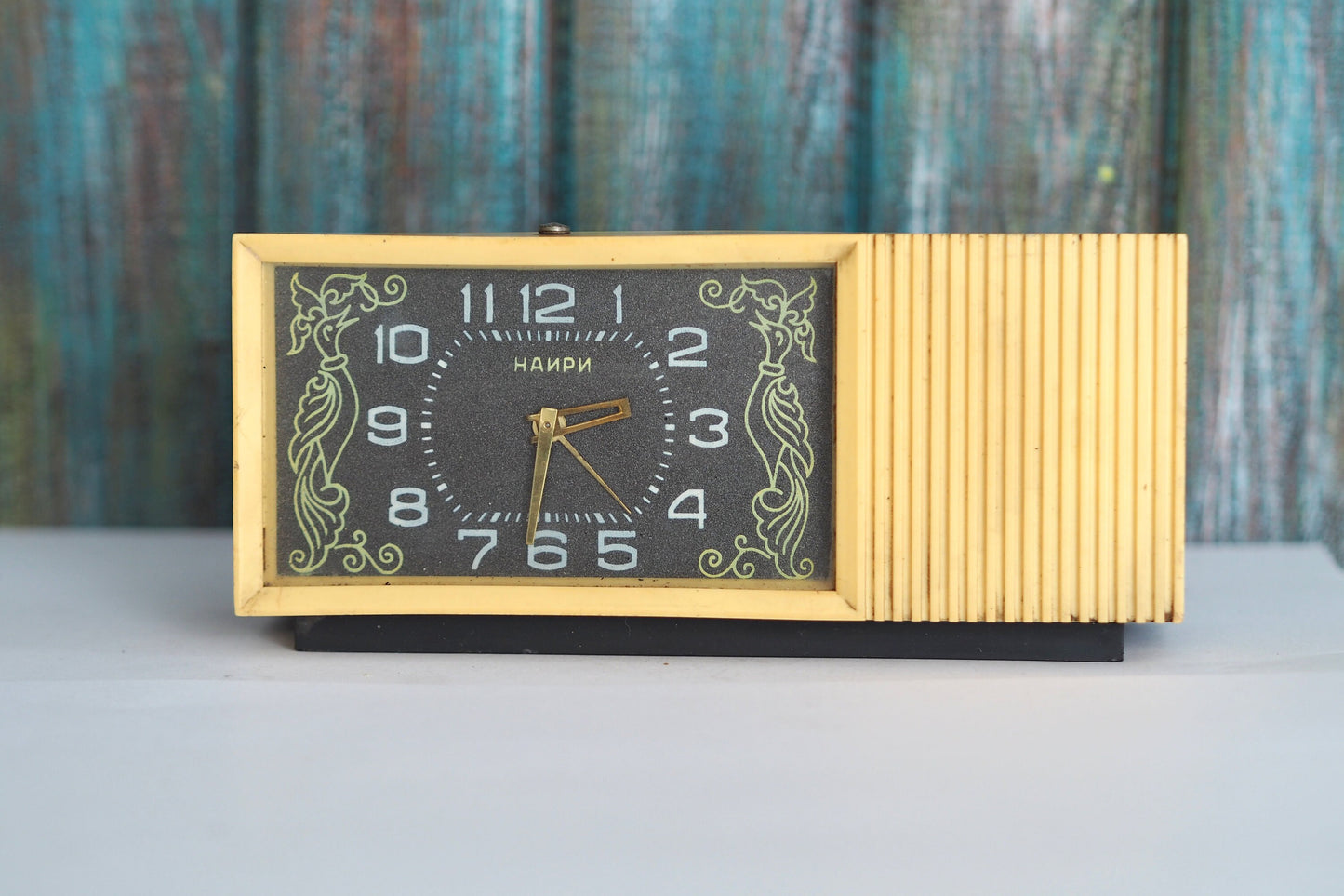 Rare 1970's Armenian musical box alarm clock NAIRI, musical box alarm clock