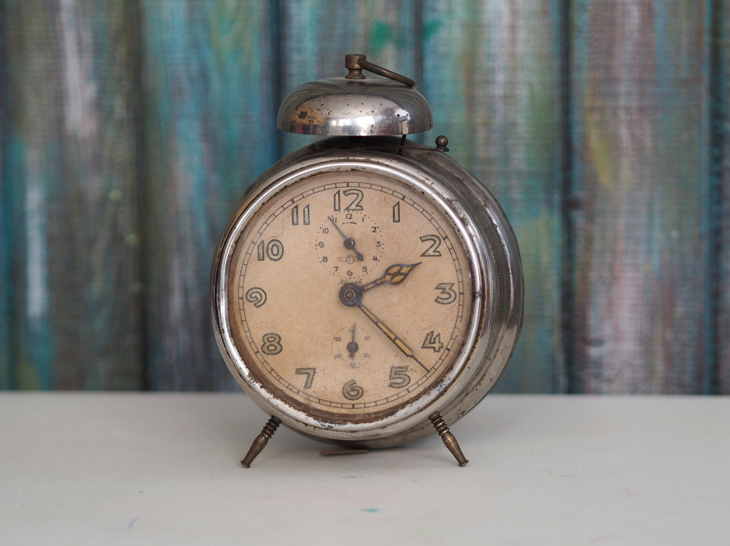 Antique German Alarm Clock KIENZLE 1920-30's, vintage mechanical wind up alarm clock JUNGHANS, home decor clock