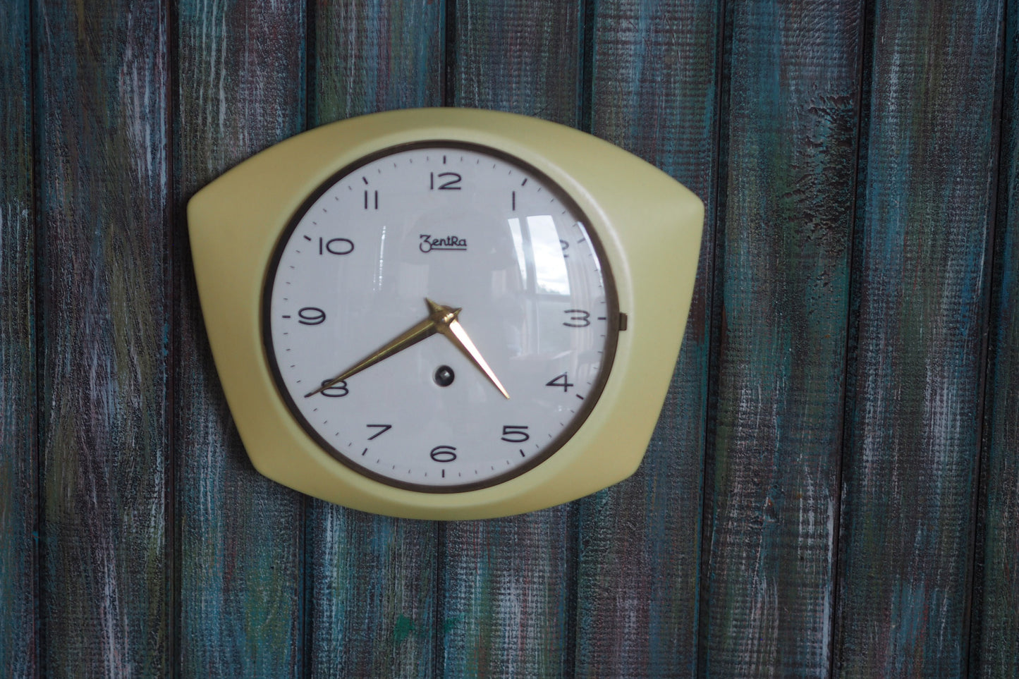 ZENTRA - 1960's vintage Porcelain German made wall clock  ZenRa- key winding, wall clock ZenRa