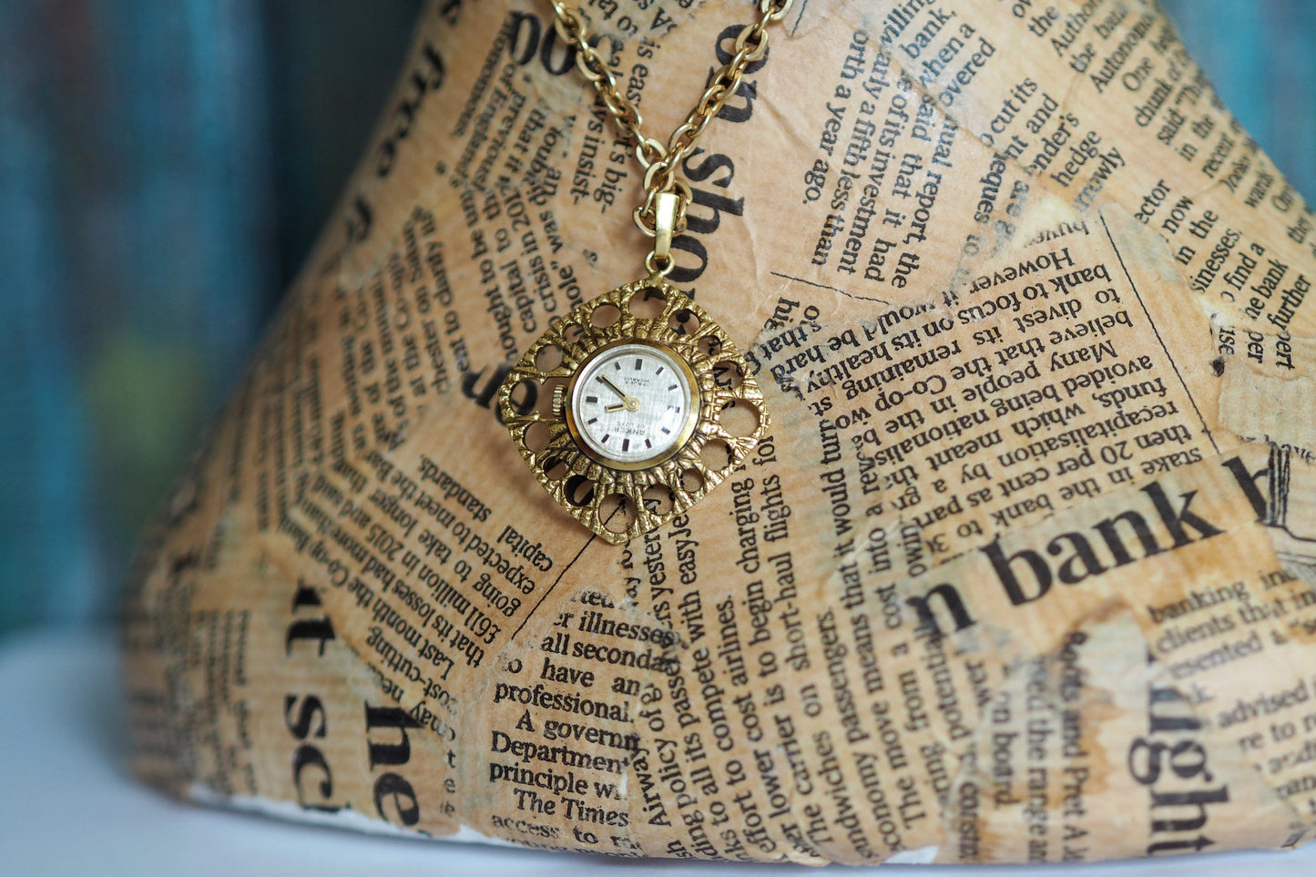 German Women's necklace pendant  Watch ANKER  1960's, dress watch, vintage mechanical wind up watch - mint condition