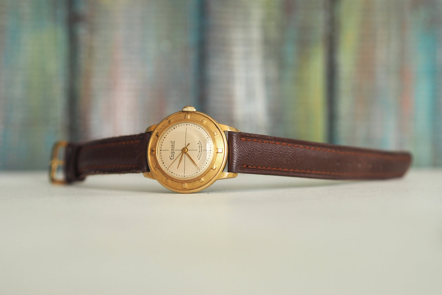 EXQUISIT - 1950's German mechanical wind up  men's watch , vintage German mechanical wind up  men's watch