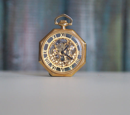 Pallas Para Skeleton  - swiss made skeleton  pocket watch, vintage mechanical pocket watch, cal ETA 2850