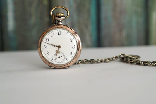 Antique Swiss made pocket watch  - 0.800 silver  case