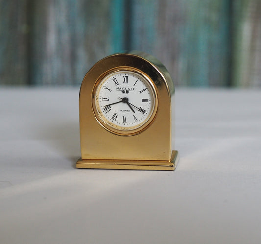 MAYFAIR miniature quartz brass clock