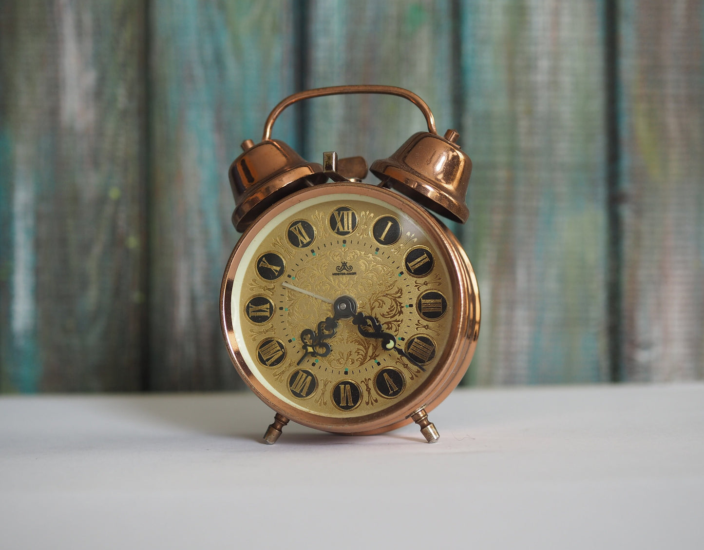 Meister Anker  - German mechanical wind up Alarm clock - copper plated