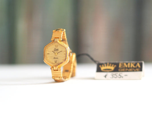 EMKA Geneve  - gold plated solid silver .925  Swiss made women's watch Emka - unworn, mint condition