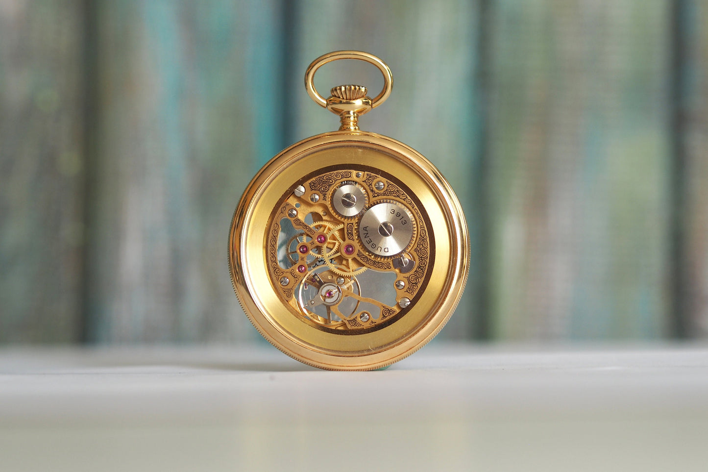 DUGENA Skeleton cal.3913 (ETA/Unitas)  Swiss made Skeleton mechanical wind up  pocket watch - mint, unworn