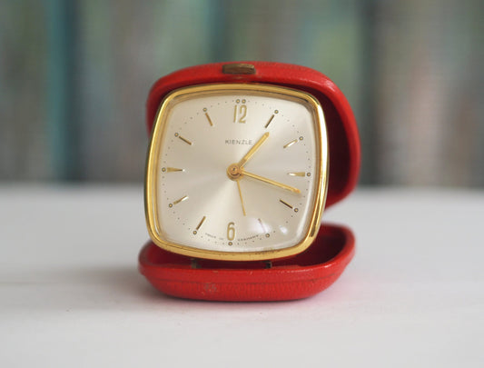 KIENZLE - German travel alarm clock KIENZLE, vintage mechanical wind up travel alarm clock