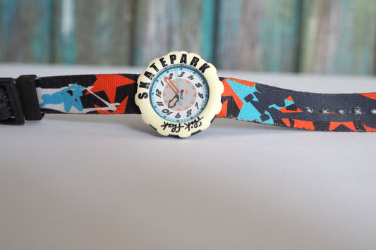 flick-flack watch by Swatch - Skatepark, 1990's quartz watch for children