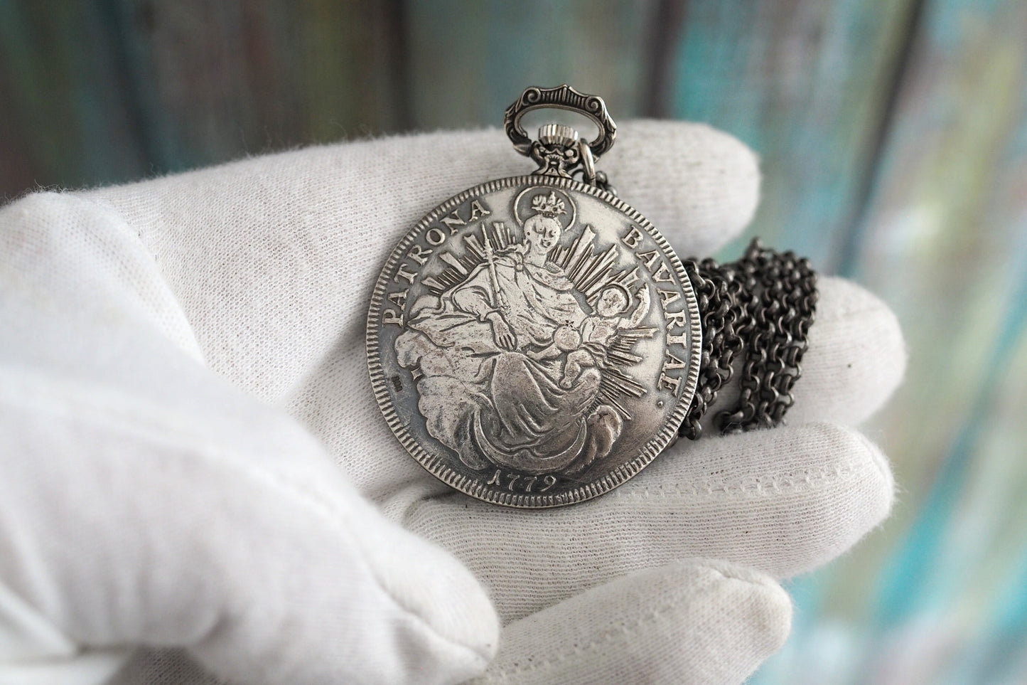 Patrona Bavariae ZentRa .800 solid silver  pendant/necklace watch -  Vintage  German mechanical wind up pendant Watch , mint condition