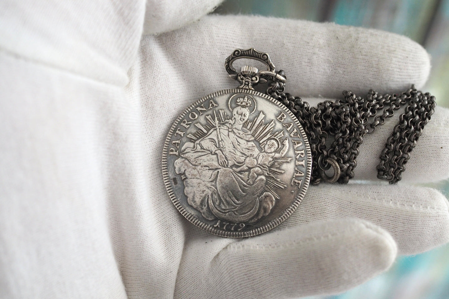 Patrona Bavariae ZentRa .800 solid silver  pendant/necklace watch -  Vintage  German mechanical wind up pendant Watch , mint condition