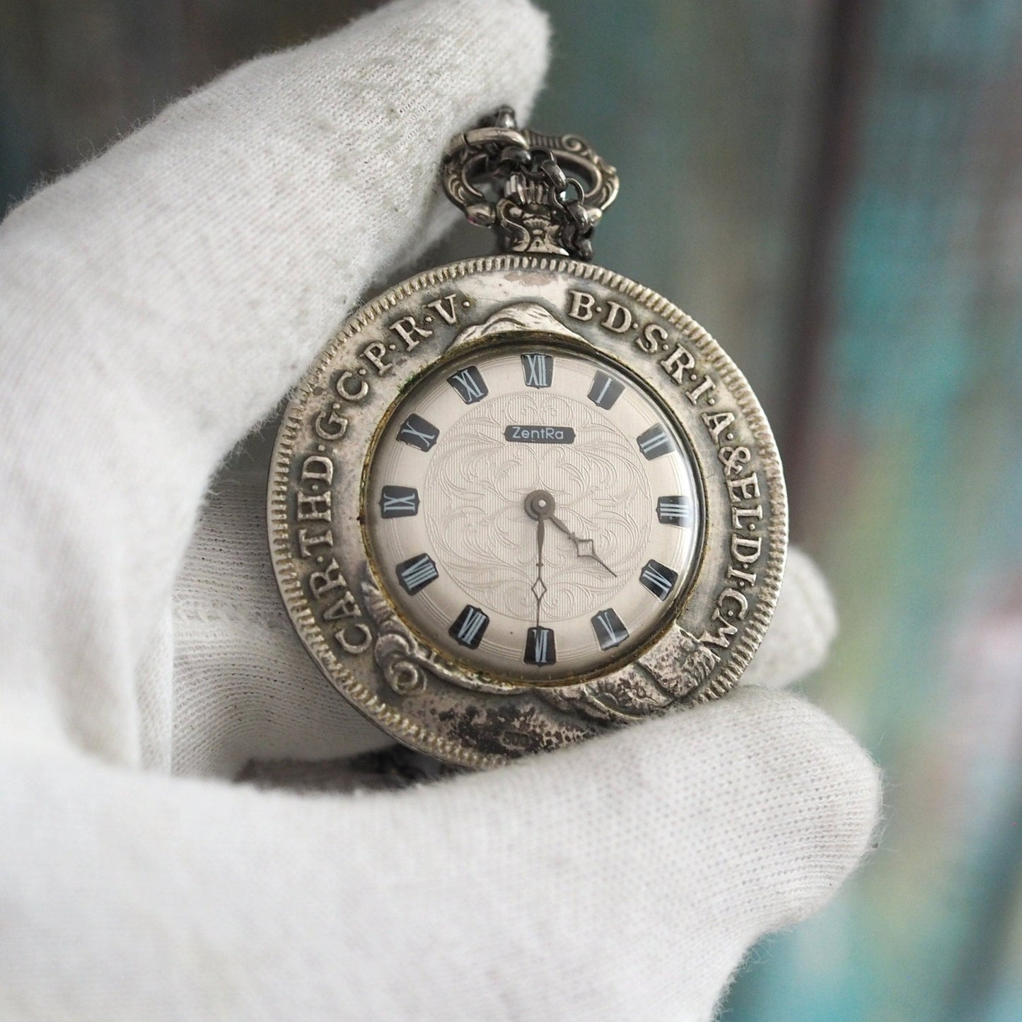 Patrona Bavariae ZentRa .800 solid silver  pendant/necklace watch -  Vintage  German mechanical wind up pendant Watch , mint condition