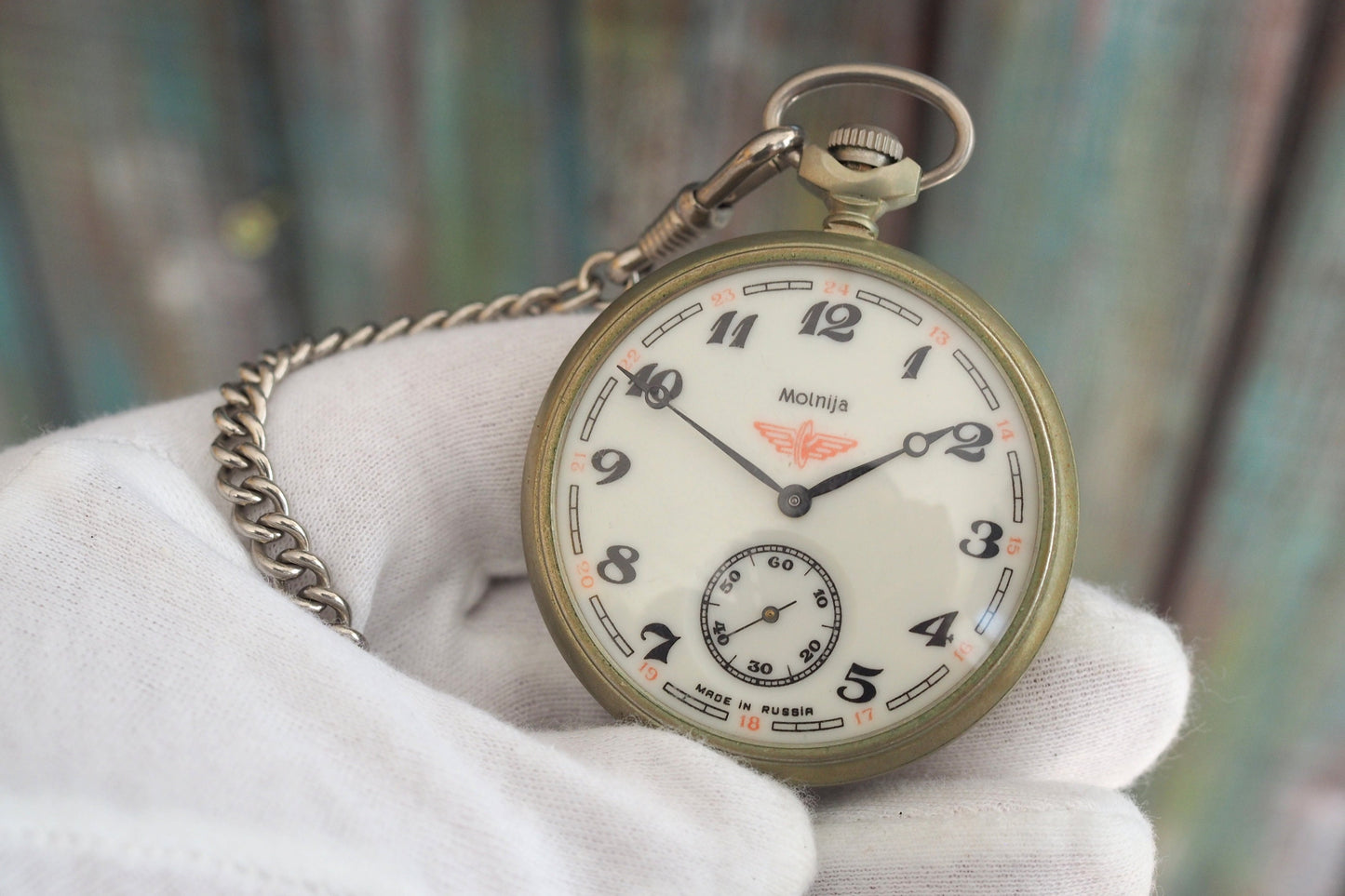 Molnija Railroad  - large railroad mechanical wind up pocket watch Molnija 's, vintage mechanical wind up pocket watch