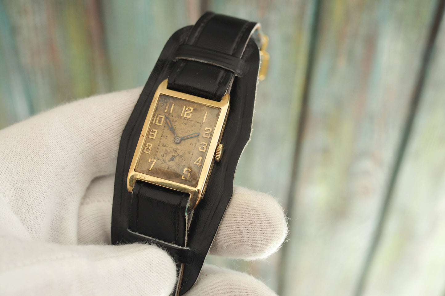 ZENTRA  14k .585 solid gold -1920-1930's German Art Deco  men's watch, wind up vintage art deco watch