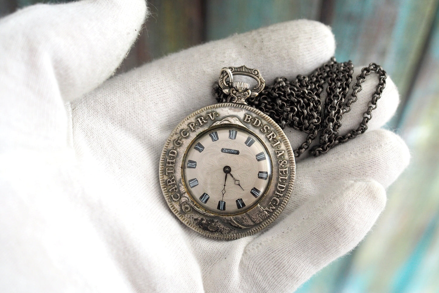 Patrona Bavariae ZentRa .800 solid silver  pendant/necklace watch -  Vintage  German mechanical wind up pendant Watch , mint condition