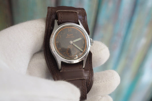 FELCA   - 1940's German Military watch,  vintage military wind up mens watch