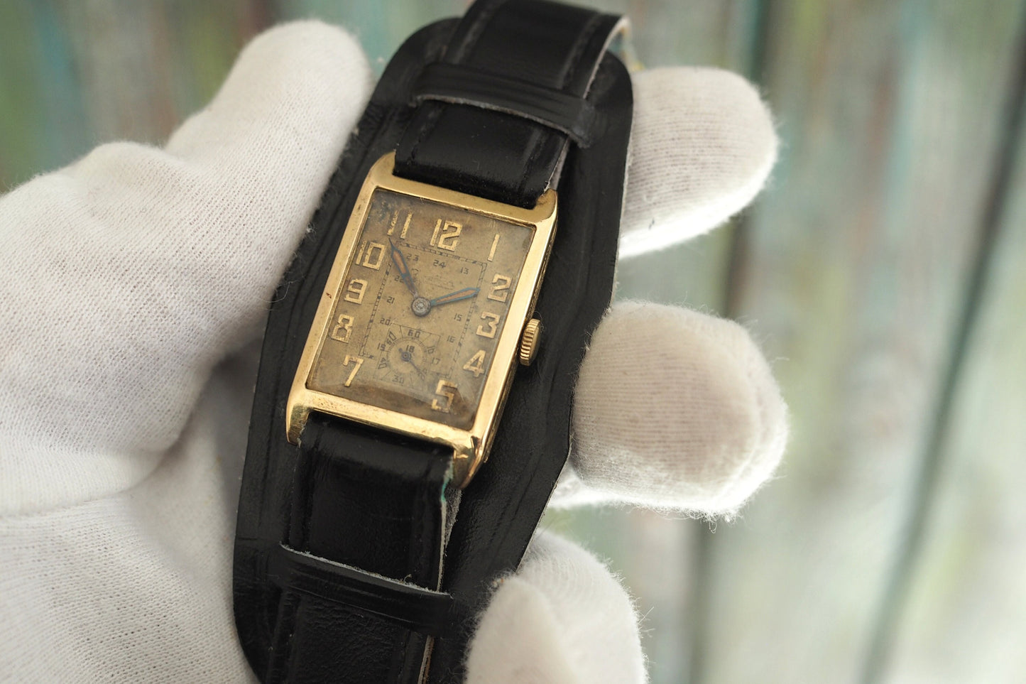 ZENTRA  14k .585 solid gold -1920-1930's German Art Deco  men's watch, wind up vintage art deco watch