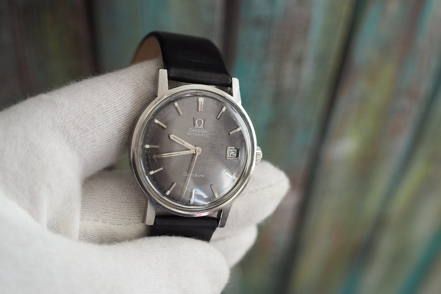 OMEGA Geneve Automatic - 1970's stainless Omega Geneve  cal.565- Rare graphite gray dial, ref.166.070