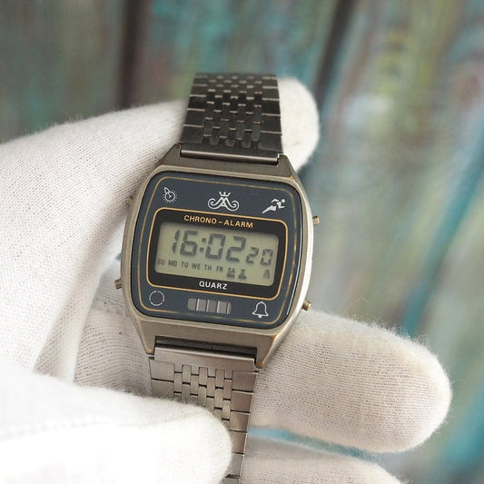 Meister Anker Alarm Chronograph, 1980's German LCD  men's watch